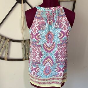 Rose + Olive Floral Print Sleeveless Top